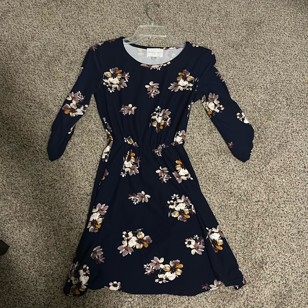 French Grey quarter sleeve dresss